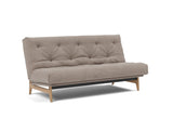 Aslak 140 sovesofa med Latex madras i 318 Cordufine Beige, set skråt forfra