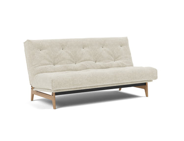Aslak 140 sovesofa med Soft Spring madras i 357 Taura Off White, set skråt forfra