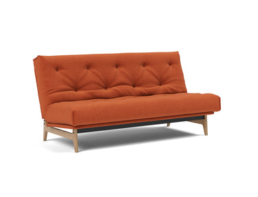 Aslak 140 sovesofa med Soft Spring madras i 412 Esina Rust Orange, set skråt forfra