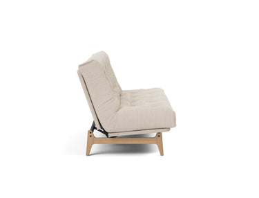 Aslak 140 sovesofa med Soft Spring madras i 612 Blida Sand Grey, set fra siden
