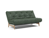 Aslak 140 sovesofa med Soft Spring madras i 281 Avella Pine Green, med ryglænet lænet tilbage
