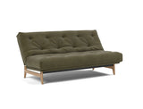 Aslak 140 sovesofa med Soft Spring madras i 316 Cordufine Pine Green, med ryglænet lænet tilbage