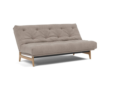 Aslak 140 sovesofa med Soft Spring madras i 318 Cordufine Beige, med ryglænet lænet tilbage