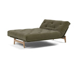 Aslak 140 sovesofa med Soft Spring madras i 316 Cordufine Pine Green, med hovedenden hævet
