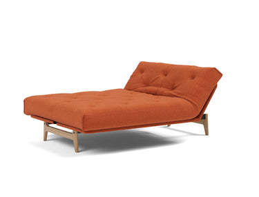 Aslak 140 sovesofa med Soft Spring madras i 412 Esina Rust Orange, med hovedenden hævet