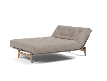 Aslak 140 sovesofa med Latex madras i 472 Yuveno Warm Grey, med hovedenden hævet