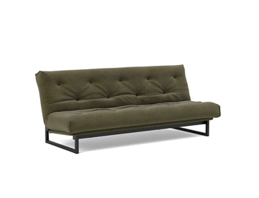 Fraction 120 Sovesofa Nordic Madras Classic i 316 Cordufine Pine Green, set skråt forfra