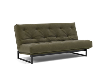 Fraction 140 sovesofa med Latex madras i 316 Cordufine Pine Green, set skråt forfra