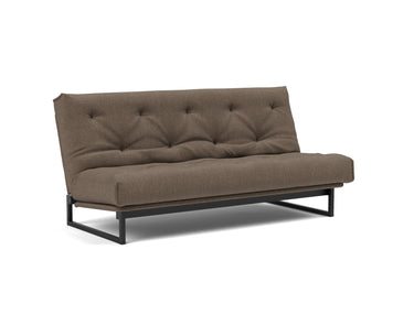 Fraction 140 sovesofa med Spring madras i 411 Esina Cedar Brown, set skråt forfra