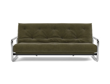 Lomira sovesofa med Spring madras i 316 Cordufine Pine Green, set forfra