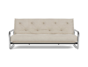 Lomira sovesofa med Latex madras i 586 Phobos Latte, set forfra