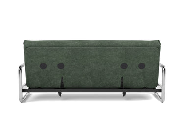 Lomira sovesofa med Latex madras i 281 Avella Pine Green, set bagfra