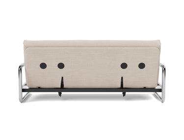 Lomira sovesofa med Spring madras i 612 Blida Sand Grey, set bagfra