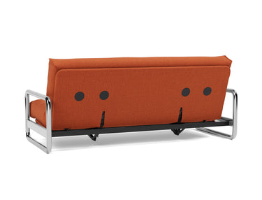 Lomira sovesofa med Spring madras i 412 Esina Rust Orange, set skråt bagfra