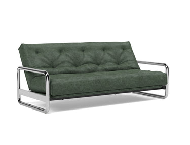 Lomira sovesofa med Spring madras i 281 Avella Pine Green, med ryglænet lænet tilbage