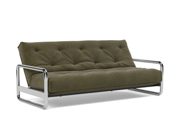 Lomira sovesofa med Spring madras i 316 Cordufine Pine Green, med ryglænet lænet tilbage