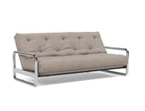 Lomira sovesofa med Spring madras i 472 Yuveno Warm Grey, med ryglænet lænet tilbage