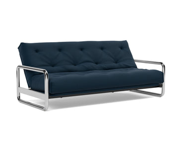 Lomira sovesofa med Latex madras i 528 Mixed Dance Blue, med ryglænet lænet tilbage
