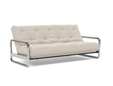 Lomira sovesofa med Classic madras i 612 Blida Sand Grey, med ryglænet lænet tilbage