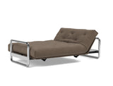 Lomira sovesofa med Latex madras i 411 Esina Cedar Brown, med hovedenden hævet