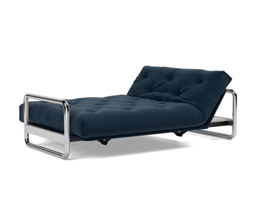 Lomira sovesofa med Latex madras i 528 Mixed Dance Blue, med hovedenden hævet