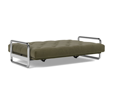 Lomira sovesofa med Classic madras i 316 Cordufine Pine Green, slået ud til seng