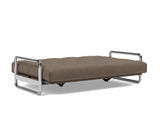 Lomira sovesofa med Latex madras i 411 Esina Cedar Brown, slået ud til seng