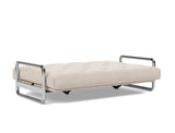 Lomira sovesofa med Spring madras i 612 Blida Sand Grey, slået ud til seng