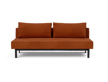 Sly sovesofa i 595 Corduroy Burnt Orange, set forfra