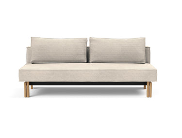 Sly Wood sovesofa i 594 Corduroy Ivory, set forfra