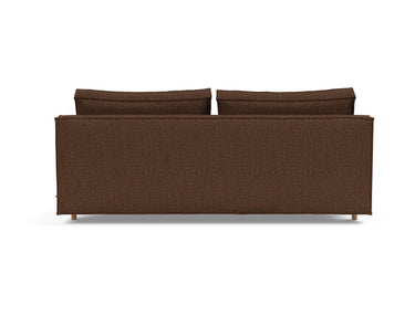 Sly Wood sovesofa i 359 Taura Cappuccino, set bagfra