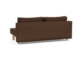 Sly Wood sovesofa i 359 Taura Cappuccino, set skråt bagfra