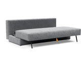 Osvald sovesofa i 565 Twist Granite, med åben opbevaring