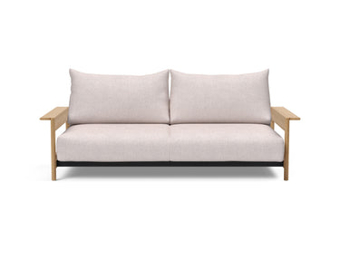 Malloy Wood sovesofa i 300 Weda Sand, set forfra