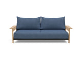 Malloy Wood sovesofa i 302 Weda Blue, set forfra