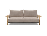 Malloy Wood sovesofa i 318 Cordufine Beige, set forfra