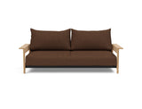 Malloy Wood sovesofa i 359 Taura Cappuccino, set forfra