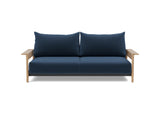 Malloy Wood sovesofa i 414 Esina Indigo Blue, set forfra