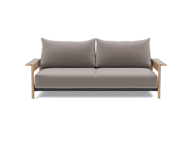 Malloy Wood sovesofa i 418 Esina Truffle, set forfra