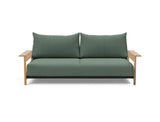 Malloy Wood sovesofa i 518 Elegance Green, set forfra