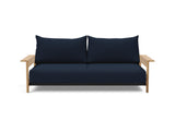 Malloy Wood sovesofa i 528 Mixed Dance Blue, set forfra