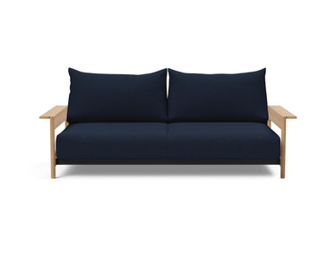 Malloy Wood sovesofa i 528 Mixed Dance Blue, set forfra
