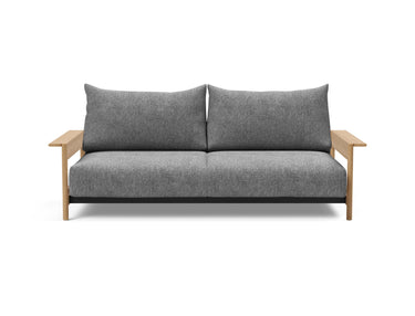 Malloy Wood sovesofa i 563 Twist Charcoal, set forfra