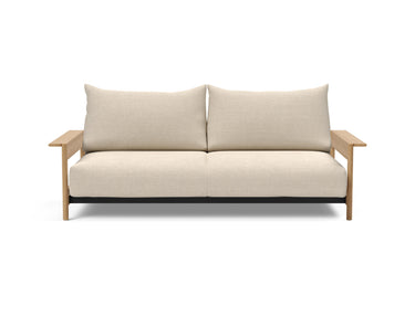 Malloy Wood sovesofa i 586 Phobos Latte, set forfra