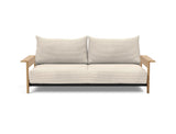 Malloy Wood sovesofa i 594 Corduroy Ivory, set forfra