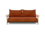 Malloy Wood sovesofa i 595 Corduroy Burnt Orange, set forfra