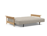 Malloy Wood sovesofa i 579 Kenya Gravel, slået ud til seng