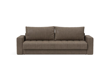 Akello sovesofa med armlæn i 411 Esina Cedar Brown, set forfra