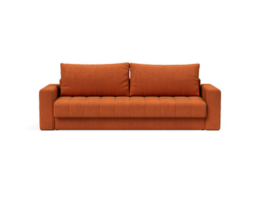 Akello sovesofa med armlæn i 412 Esina Rust, set forfra