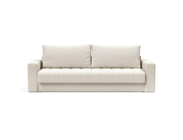 Akello sovesofa med armlæn i 531 Bouclé Off White, set forfra
